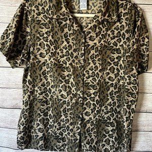 Anna and Frank Vintage Silk Leopard Top      KA7-18